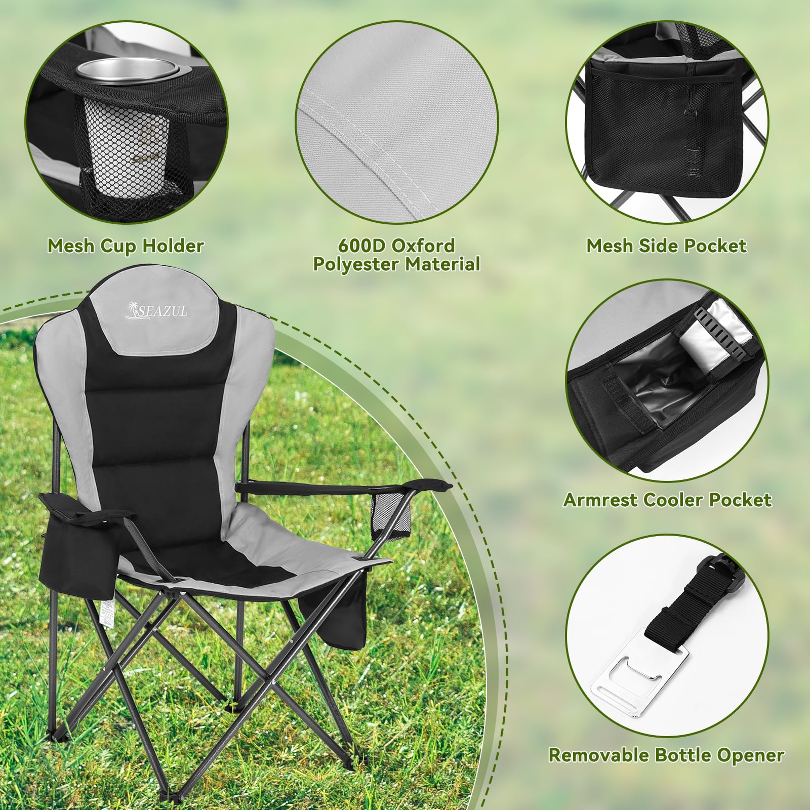 Seazul folded chair compact for easy carrying and storage