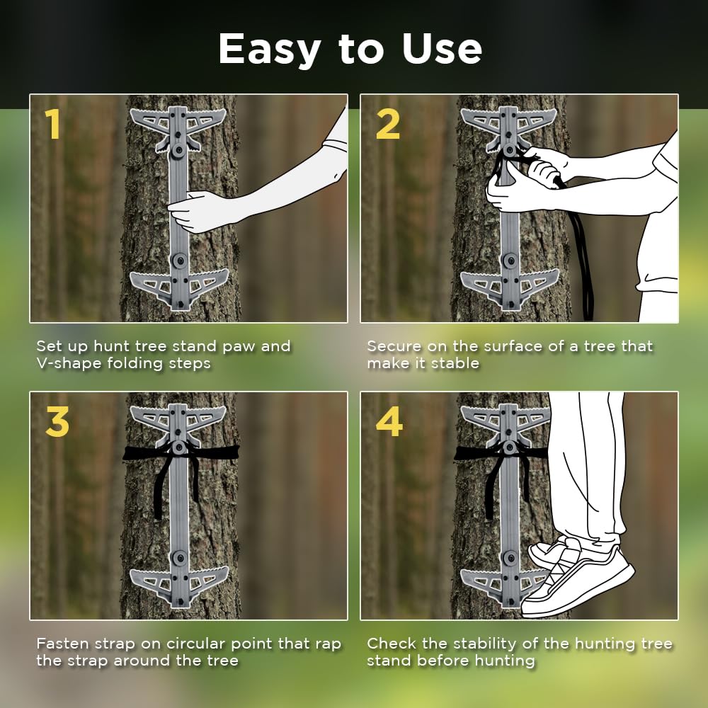 Sebnux aluminum climbing stick extended steps demonstrates stable ascent