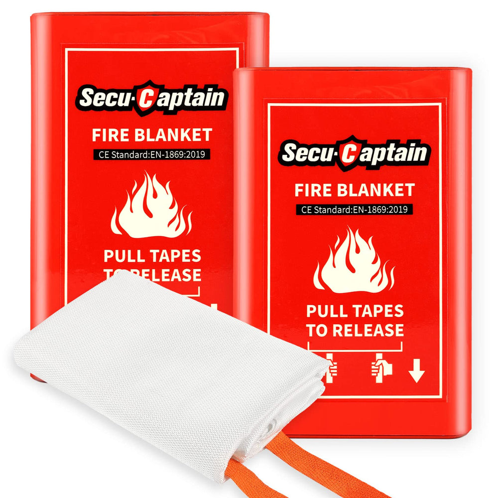 SecuCaptain emergency fire blanket folded for quick access in home safety kit.