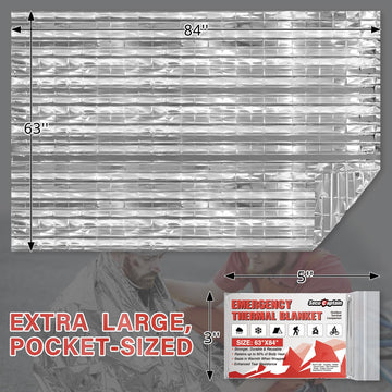 SecuCaptain survival thermal blanket in backpack-ready packaging for quick access