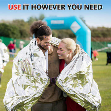 SecuCaptain survival thermal blanket compact-folded offers ultra-light portability for on-the-go warmth