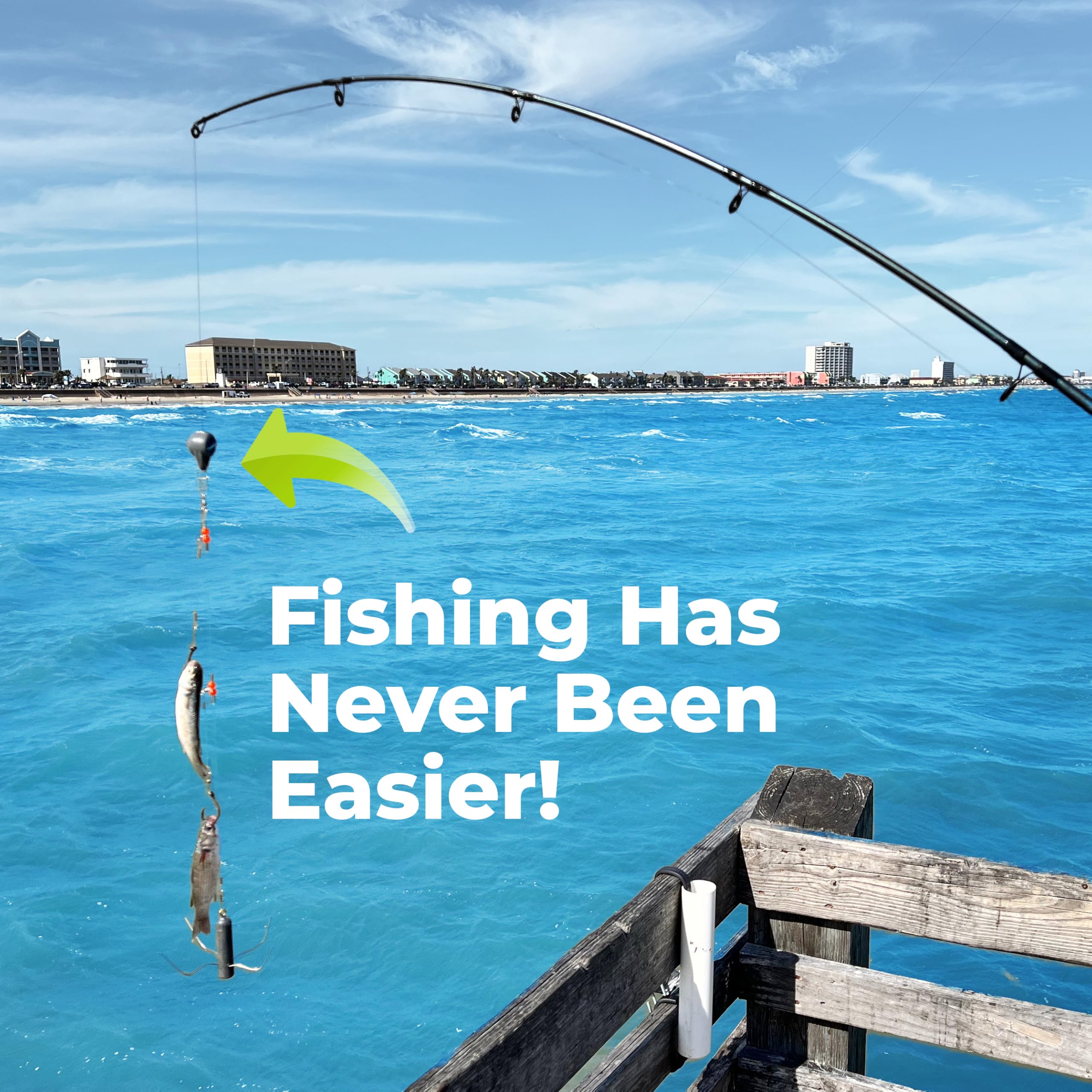 Secure two-step locking connection between line and lure