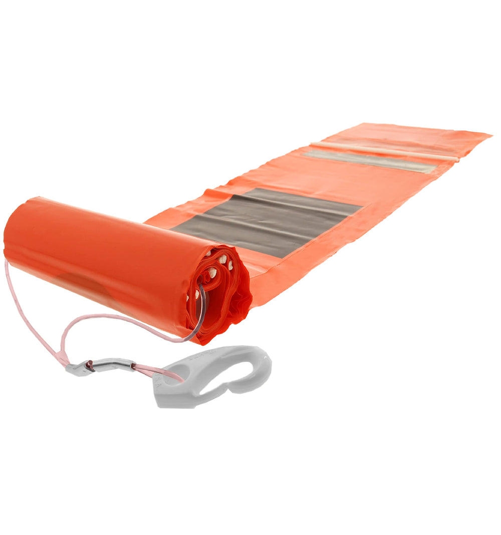 SEE/RESCUE Streamer stands out against surroundings for rapid location signaling.