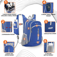 Seektop expandable backpack phone-pocket accessible on hikes and commutes.