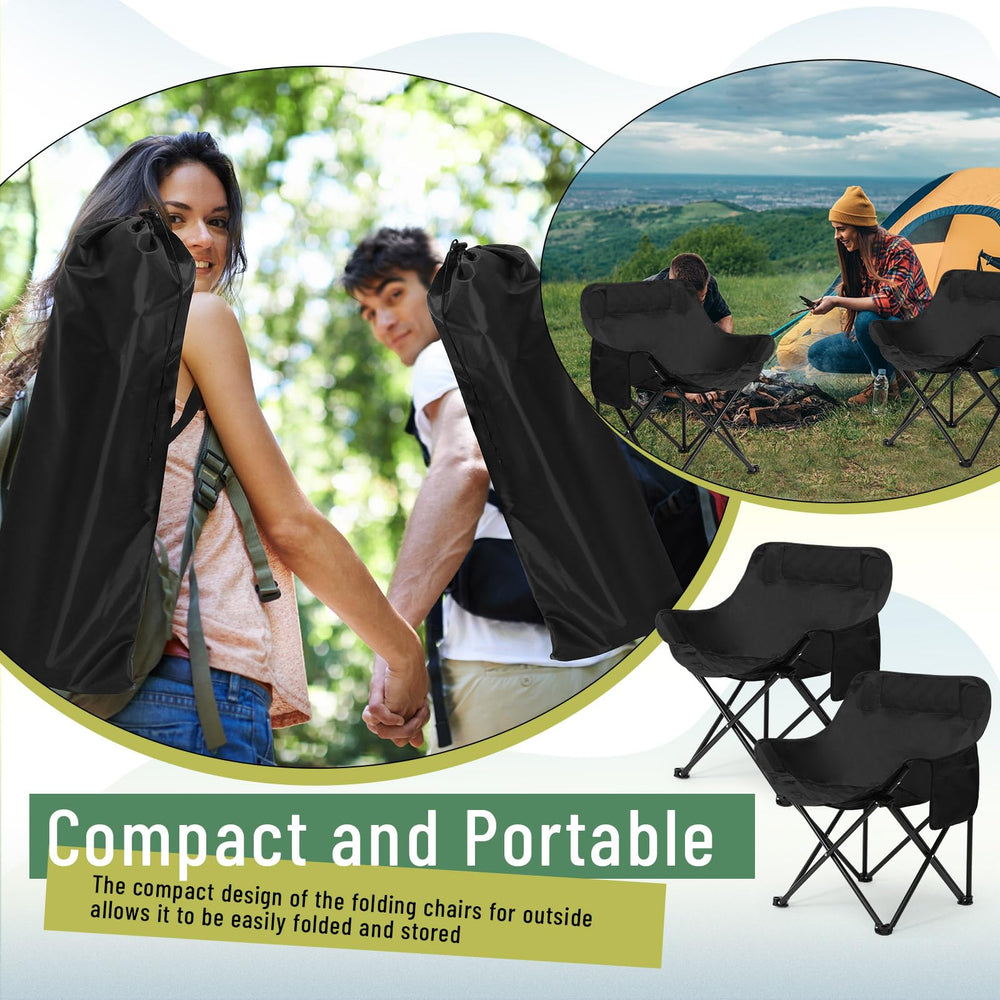Seeloowy two-pack chairs on picnic setup highlighting 330 lb capacity