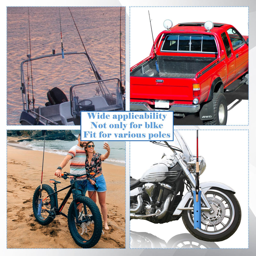 Two rod holders with accessories included in blue