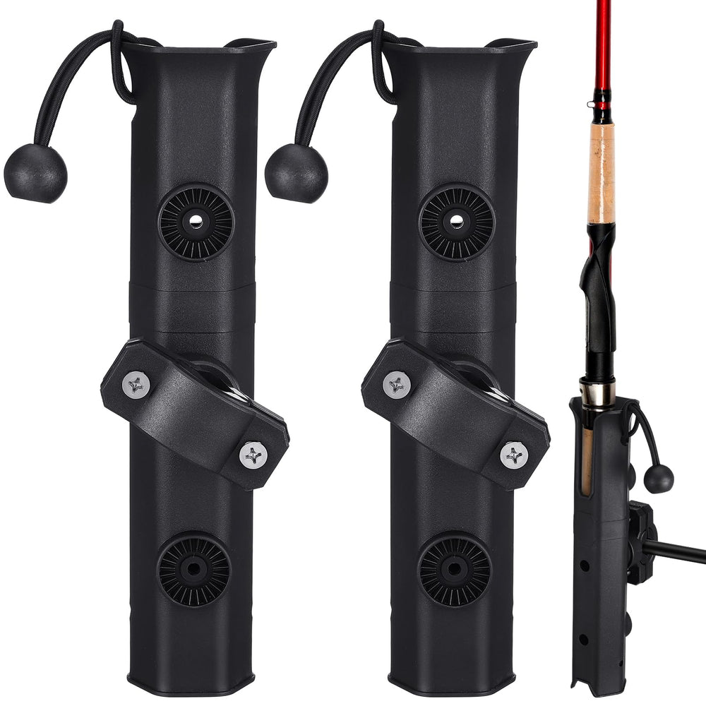 Seenelling 2-pack pole mount fishing rod holders installed on a bicycle rack