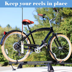 Two rod holders with mounting accessories for bicycle