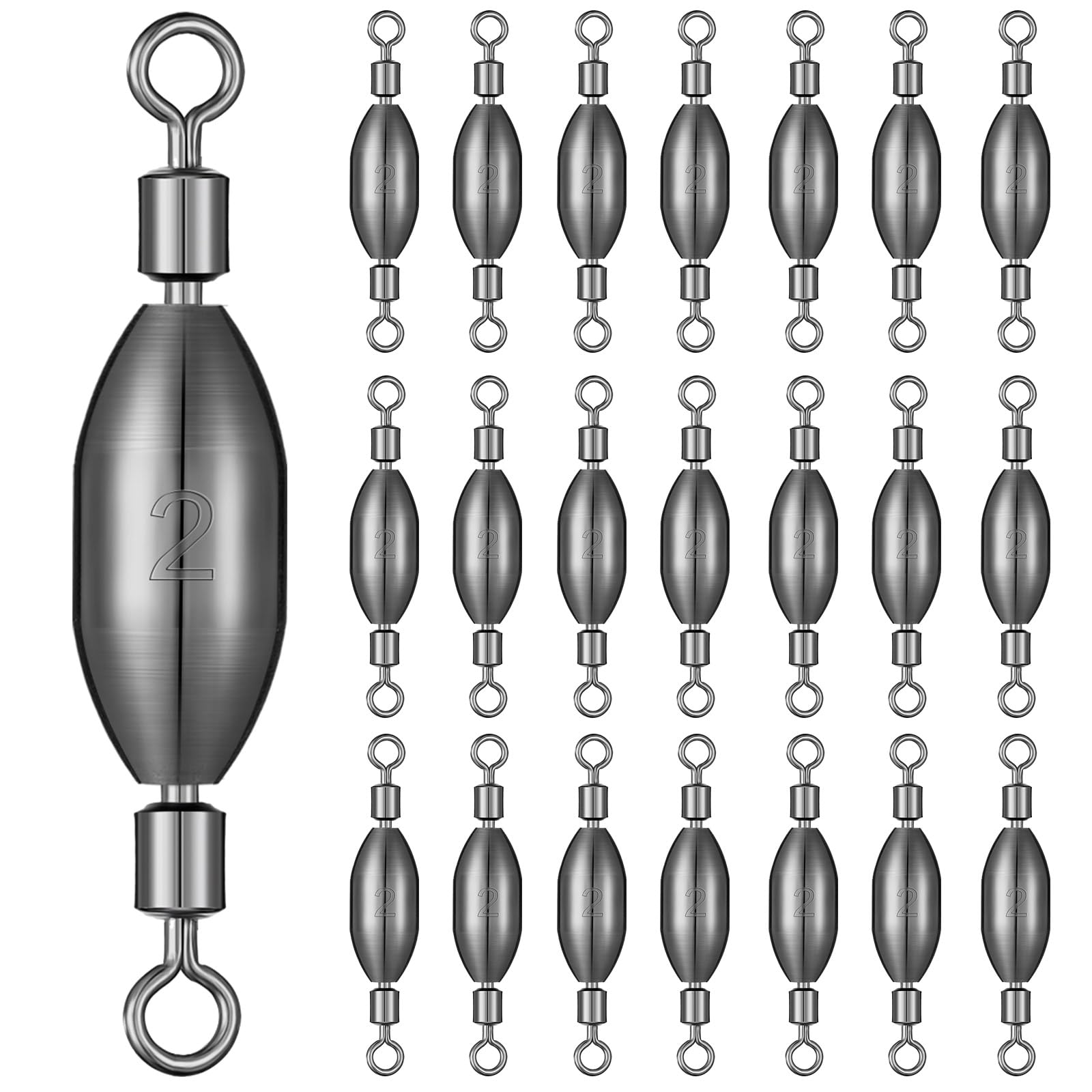 Seenelling brass fishing sinker 0.25 oz with rolling swivels pack of 20