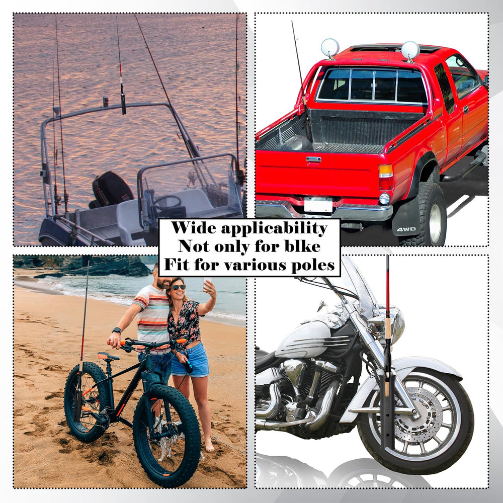 All-weather plastic rod holders suitable for bike, boat, kayak, and cart