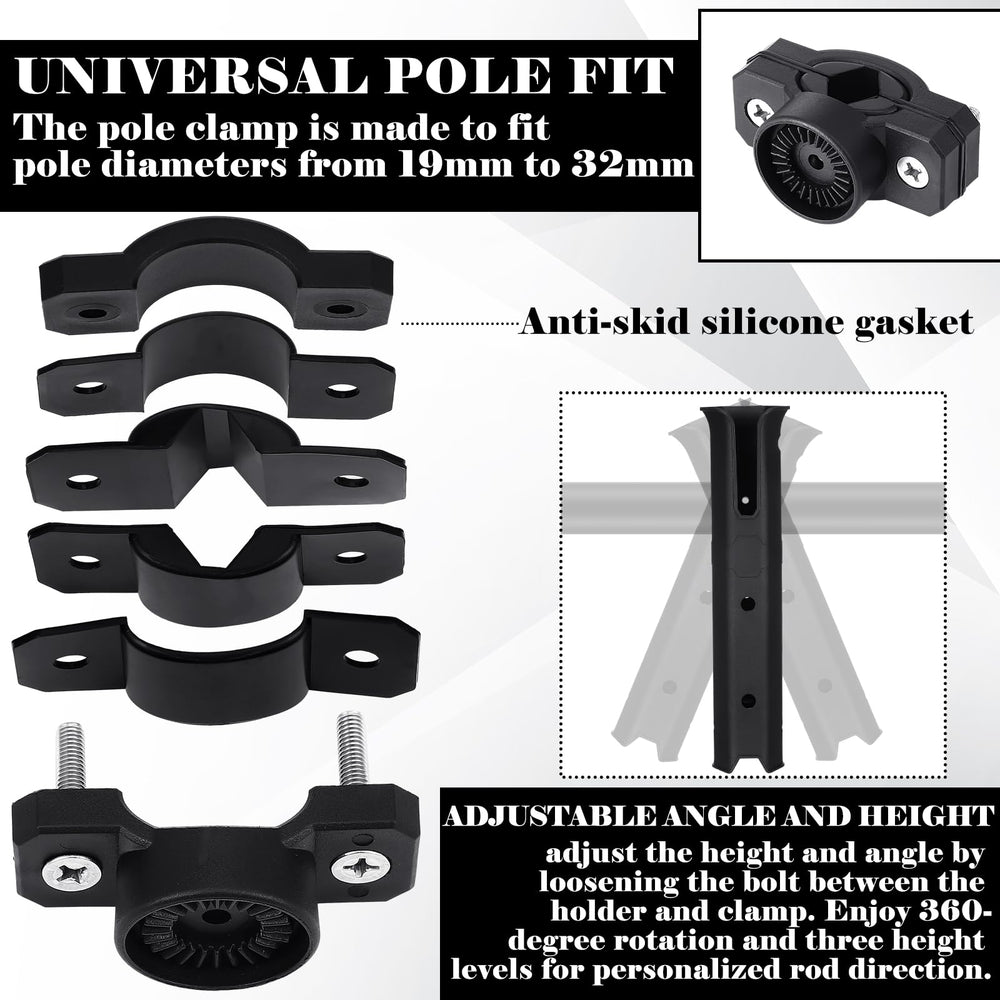 Rotatable clamp attached to the pole mounting bracket