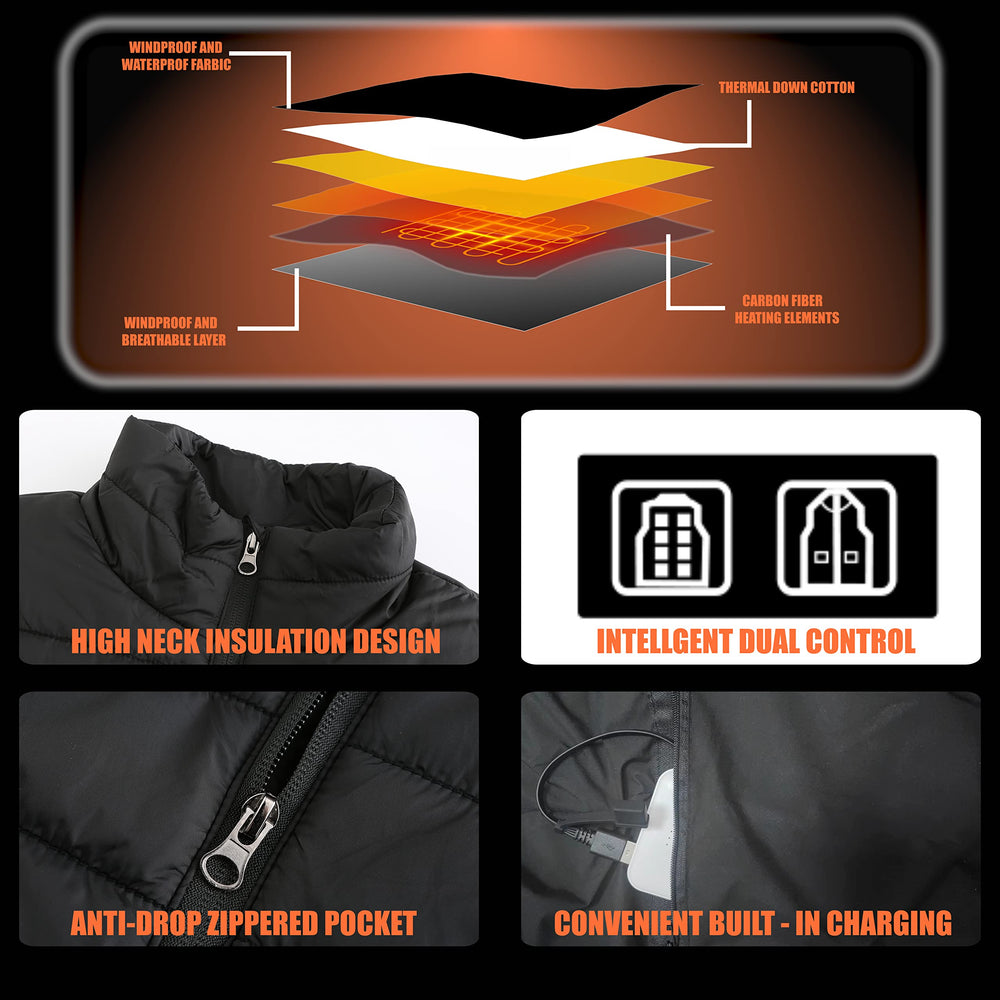 Seenew heated vest fabric is machine-washable and quick-drying for easy care