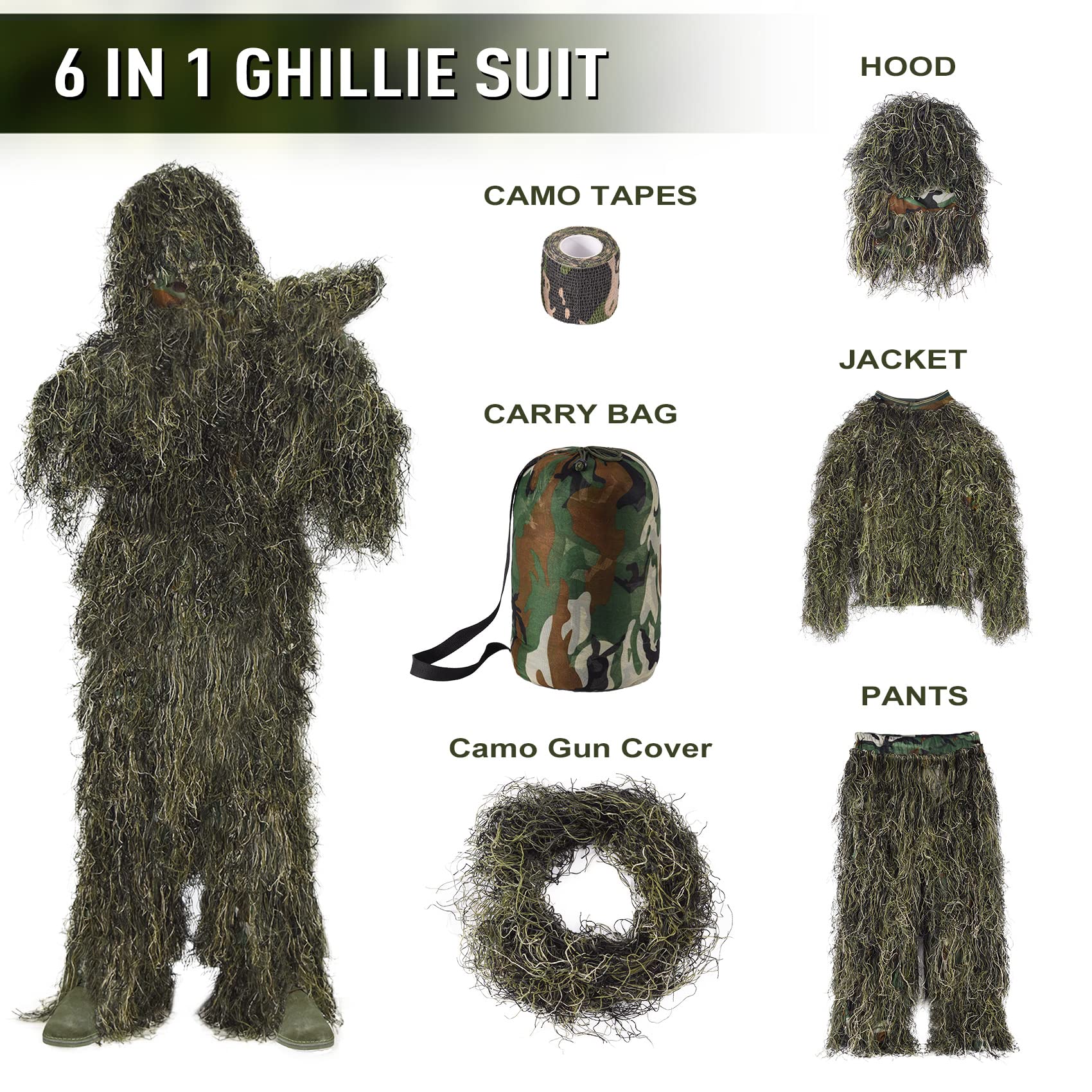 Seeutek 3D camouflage forest green blends into woodland textures for concealment.