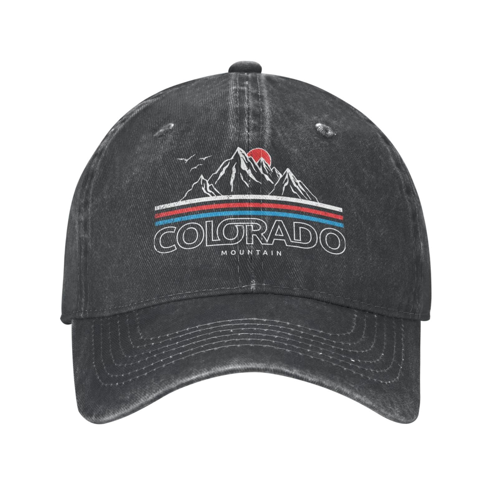 Front view of Sefgaen Colorado Mountains hat with graphic cap in natural color
