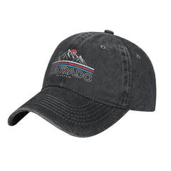 Graphic detail of Colorado mountains on the cap