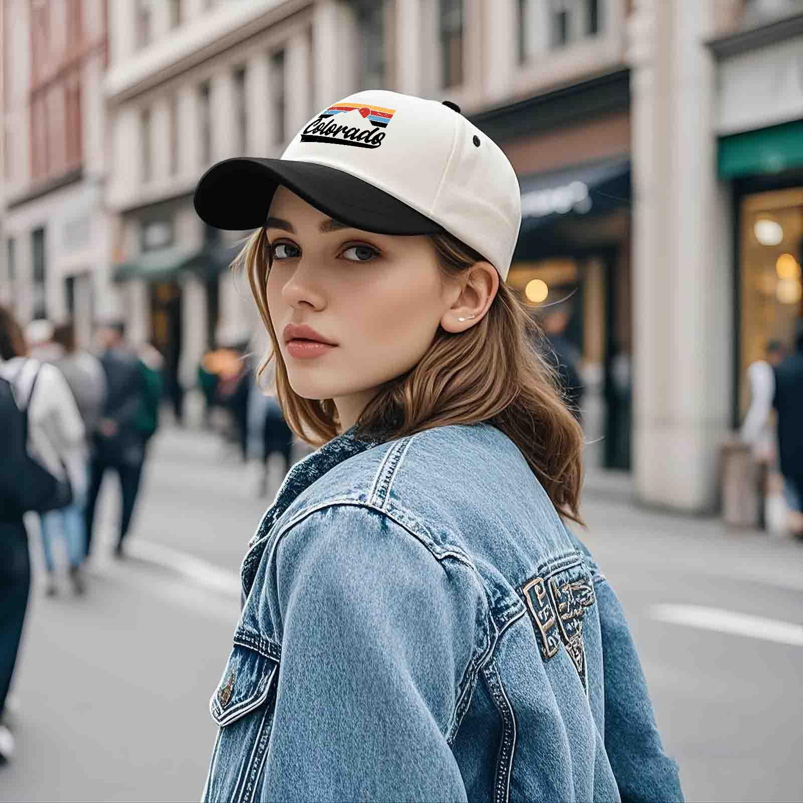 Sefgaen Colorado Mountains cap stitch detail elevates casual outfits.