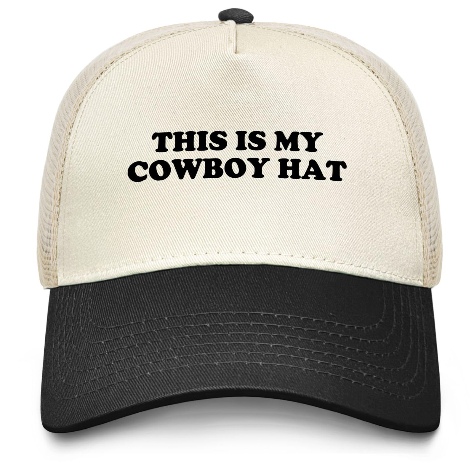 Sefgaen funny trucker hat in black, breathable for all-day comfort.