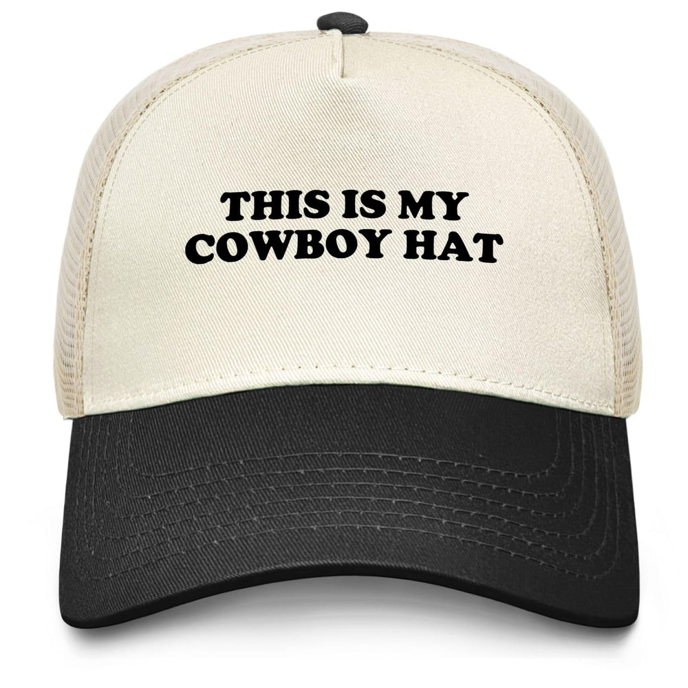 Sefgaen funny trucker hat in black, breathable for all-day comfort.