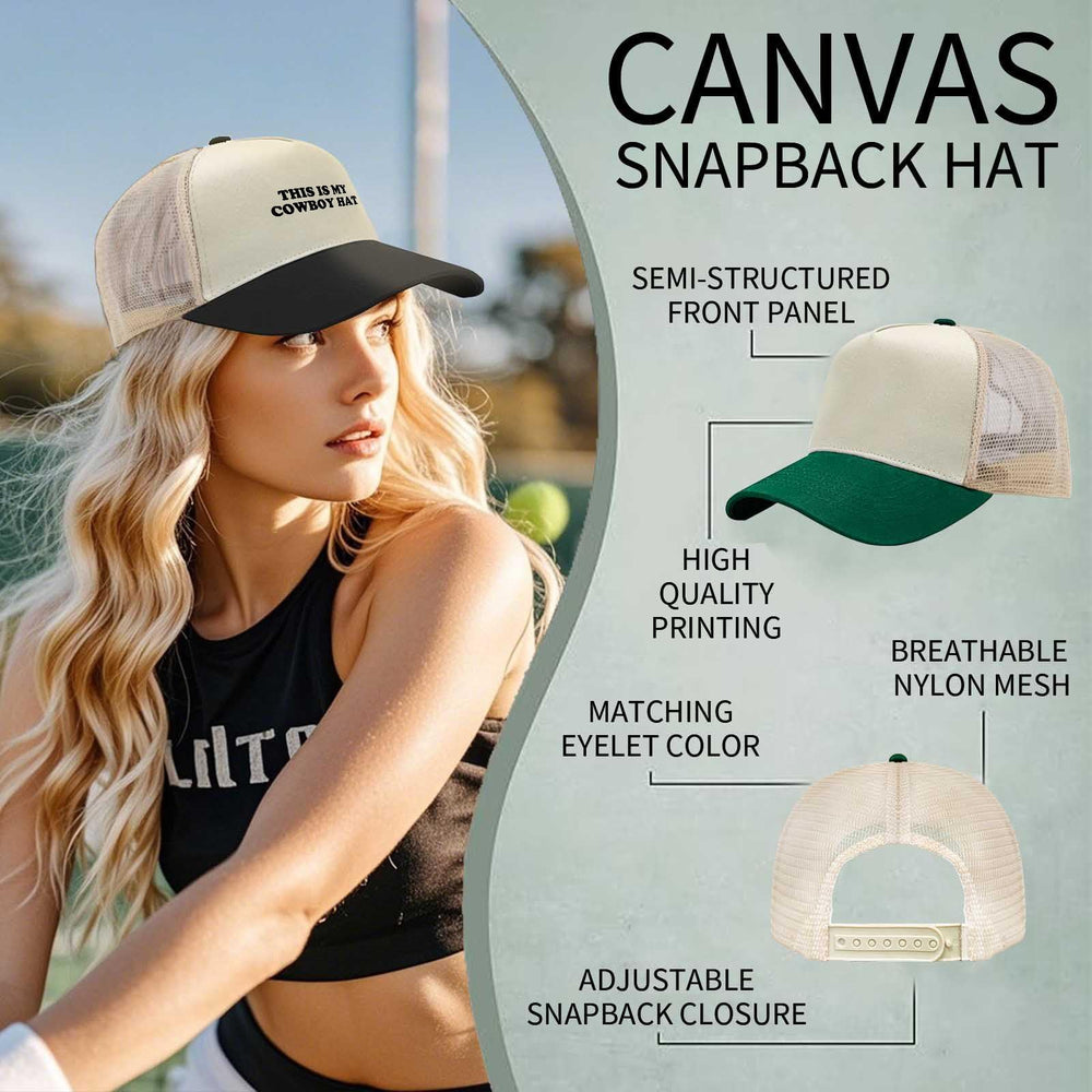 Sefgaen outdoor-ready cowboy trucker hat ideal for fishing, camping, hiking.