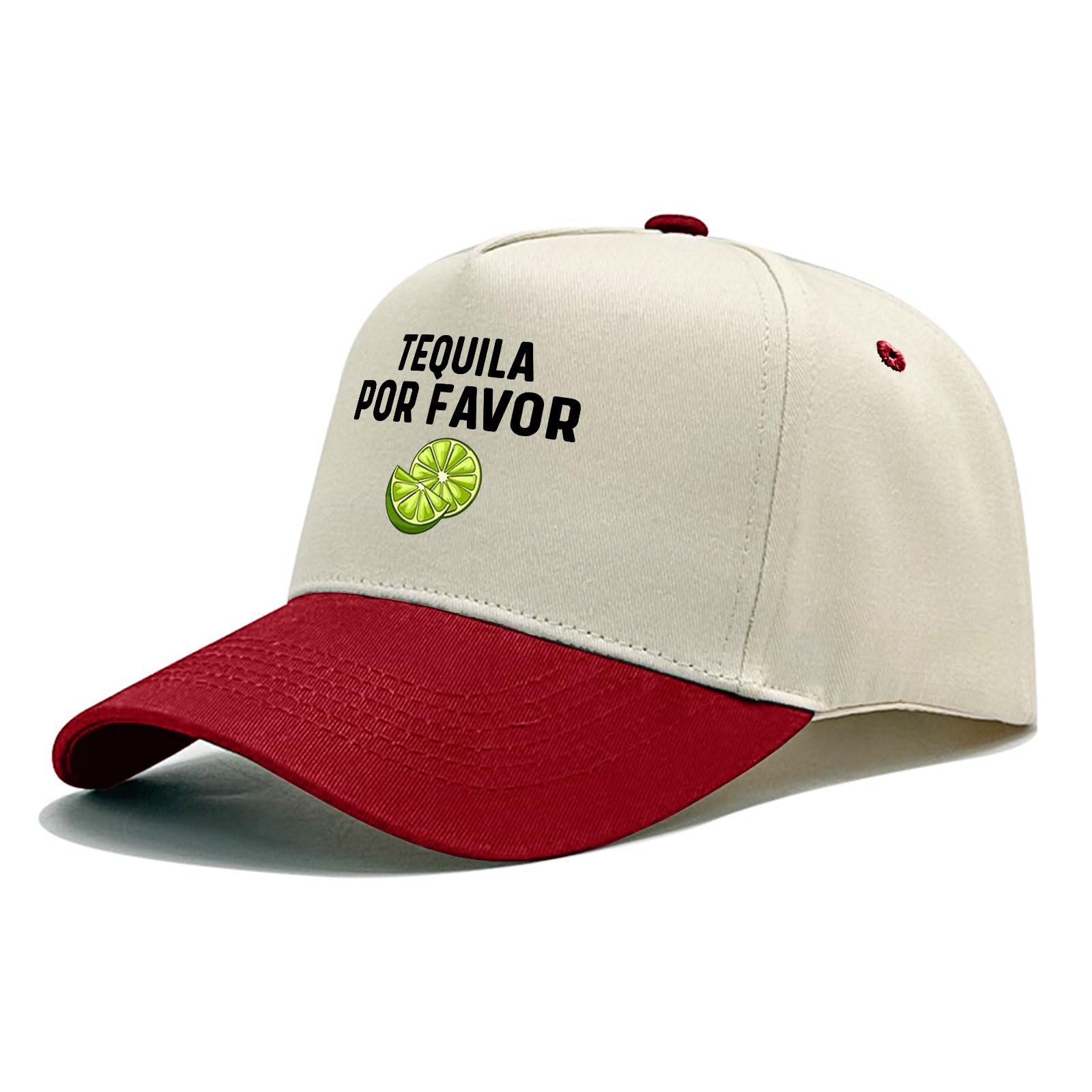 Sefgaen Tequila Por Favor hat burgundy side view, adjustable for a comfortable fit