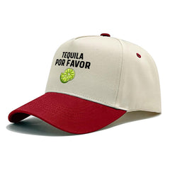 Sefgaen Tequila Por Favor hat burgundy side view, adjustable for a comfortable fit