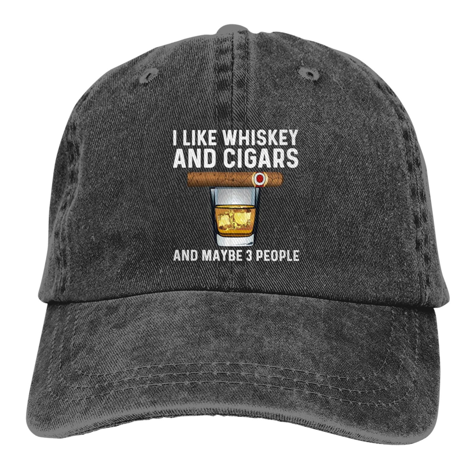 Sefgaen I Like Whiskey and Cigars packable hat for travel and quick styling.