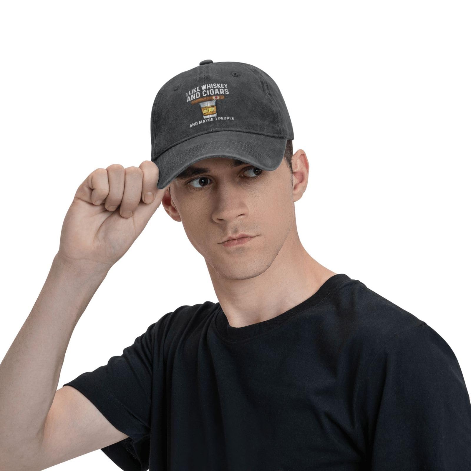 Sefgaen I Like Whiskey and Cigars hat ready for gifting, unisex style.