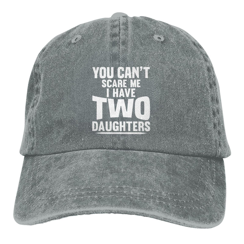 Sefgaen You Can't Scare Me I Have Two Daughters hat gray inside view shows structured crown
