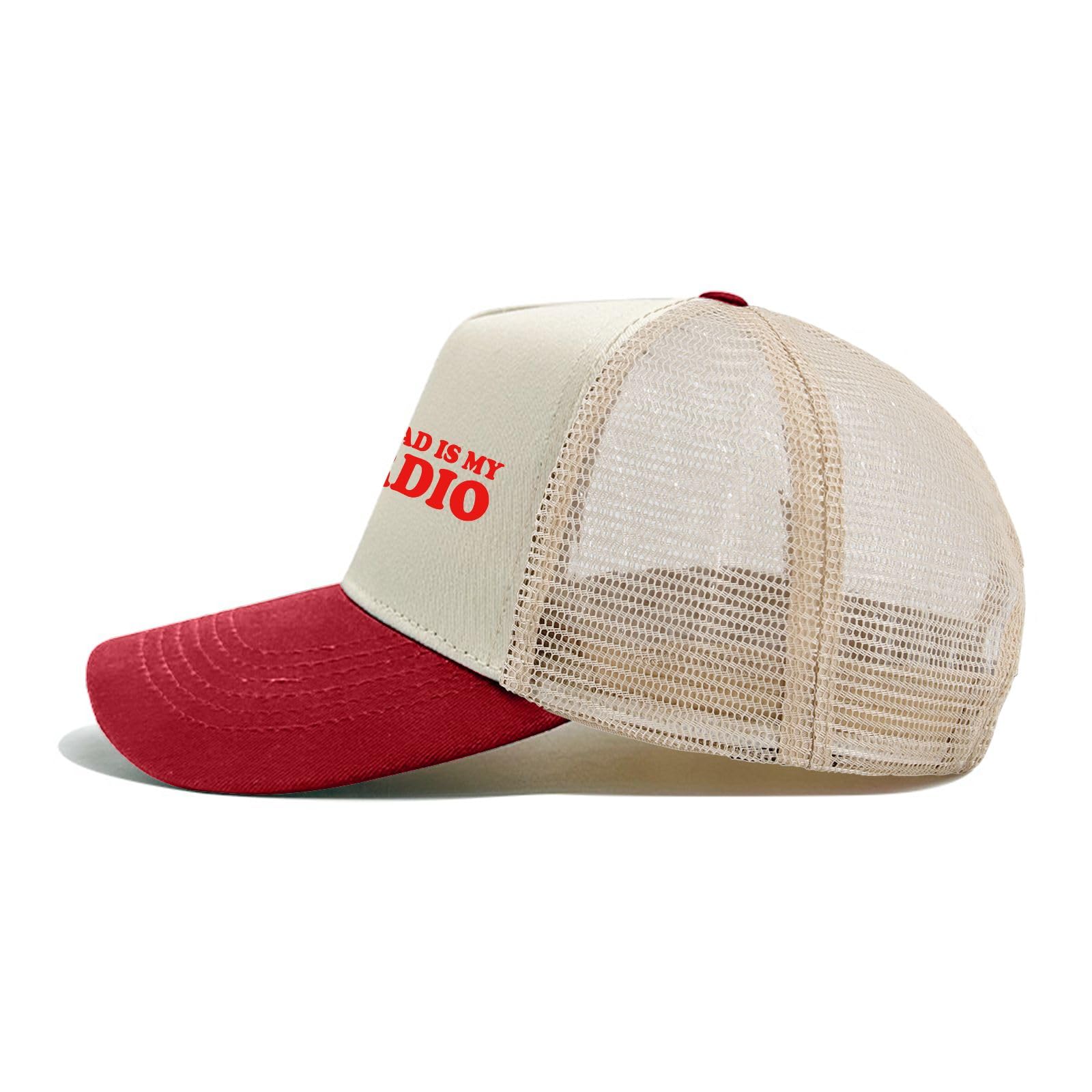 Sefgaen Your Dad Is My Cardio Trucker Hat back view showing adjustable strap.