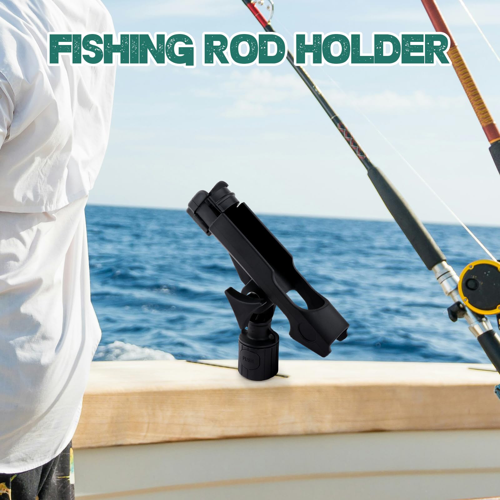 Fishing rod holder accessory for boat, yacht, kayak
