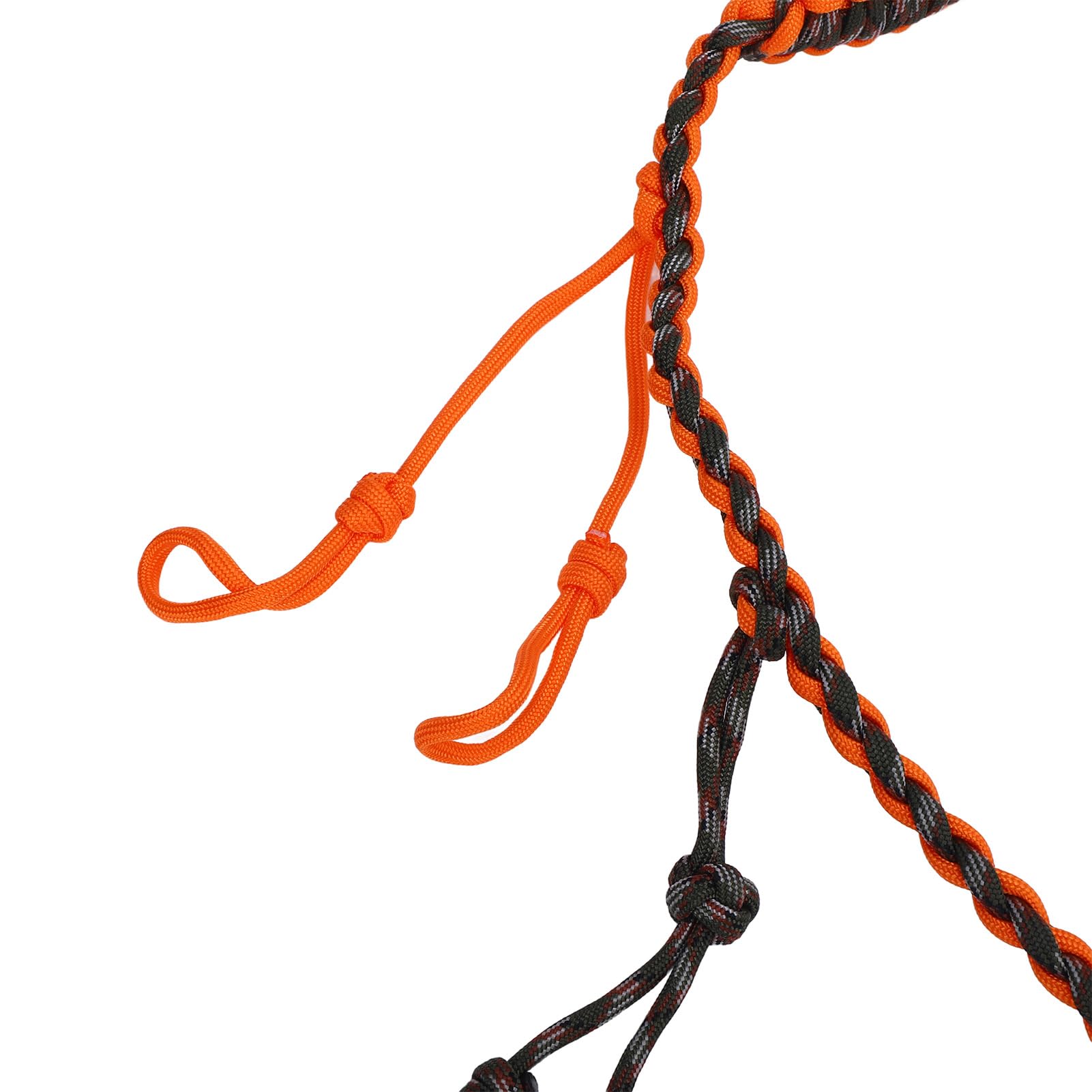 Segrehy orange lanyard withstands harsh conditions with heavy-duty nylon.