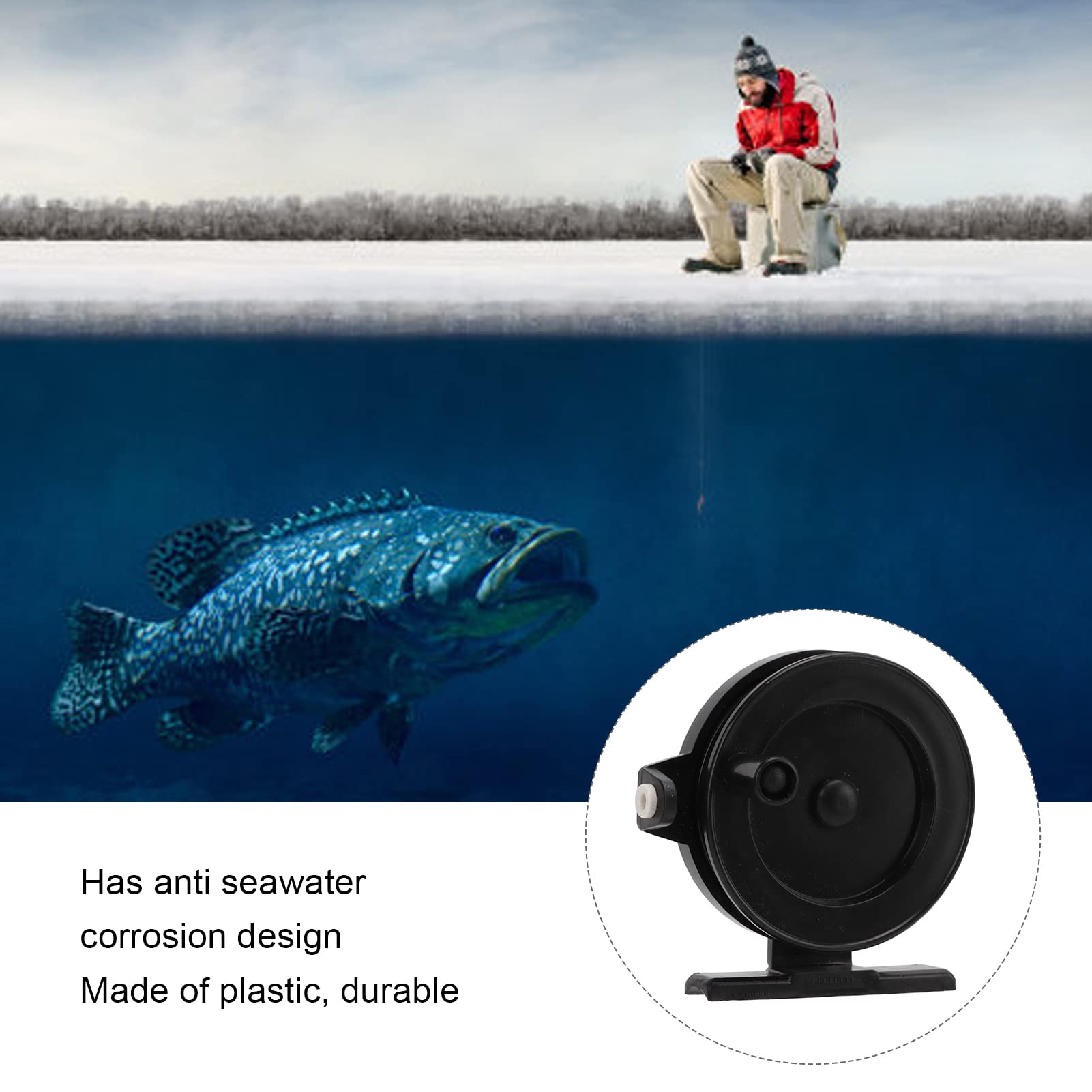 Segrehy reel with durable plastic construction built for winter use