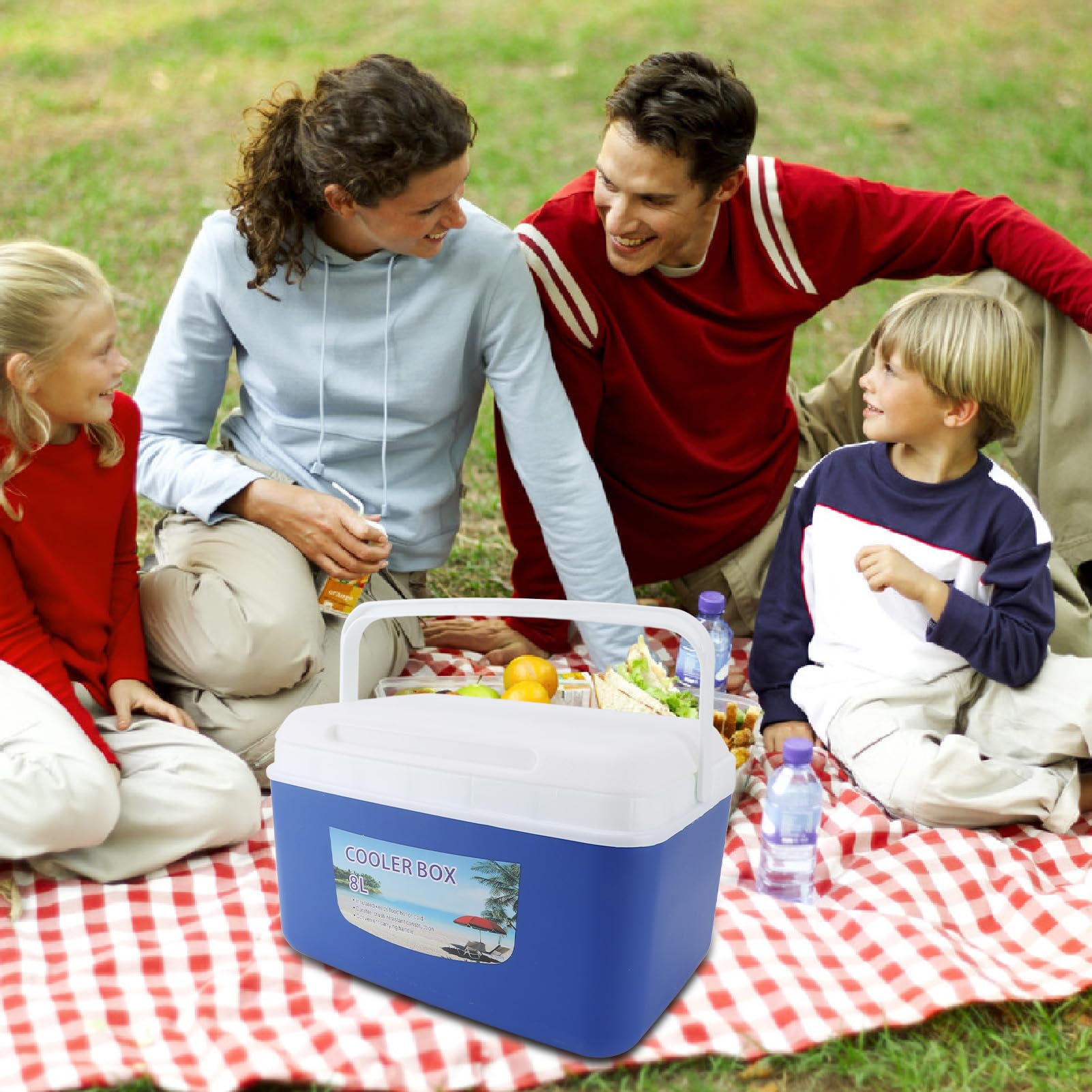 Segrehy blue cooler in camping setup emphasizing durable construction