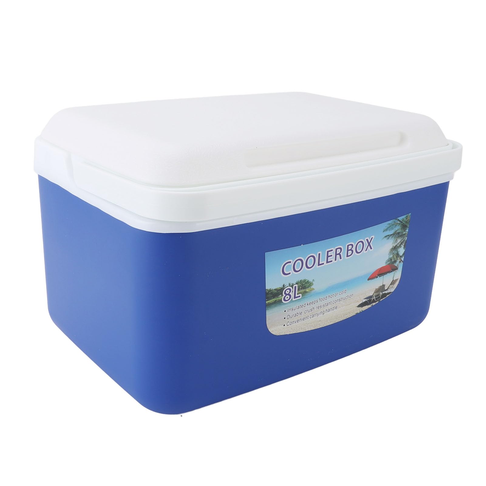 Segrehy portable blue cooler in car for travel and picnics