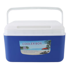 Segrehy 8L insulated cooler blue front view for outdoor storage