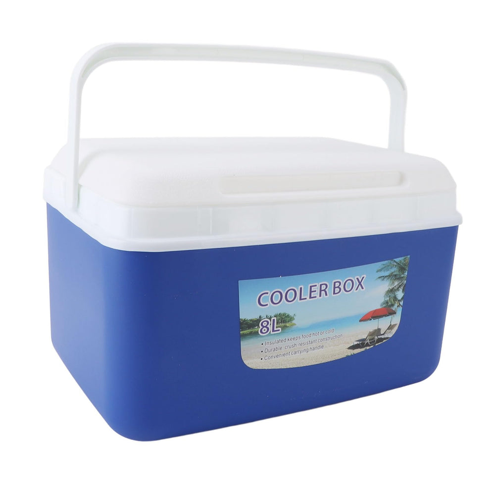 Segrehy 8L blue cooler side angle highlighting portability
