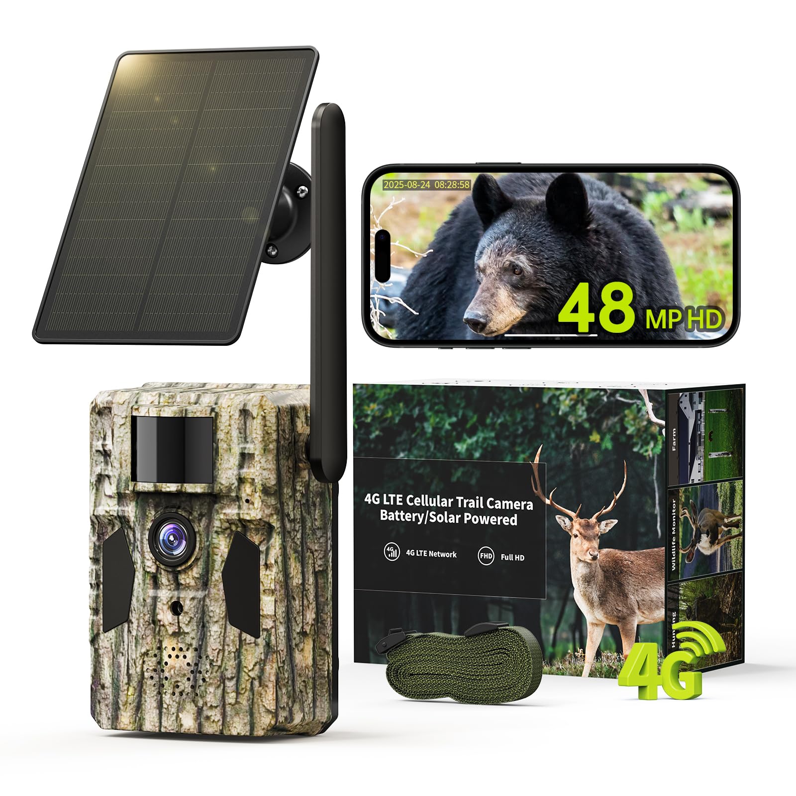 SEHMUA 3rd Cellular Trail Camera front view for rugged outdoor monitoring