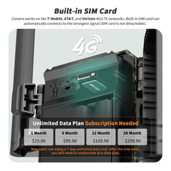 SEHMUA cellular trail camera back view highlights rugged, weatherproof build for outdoor use.