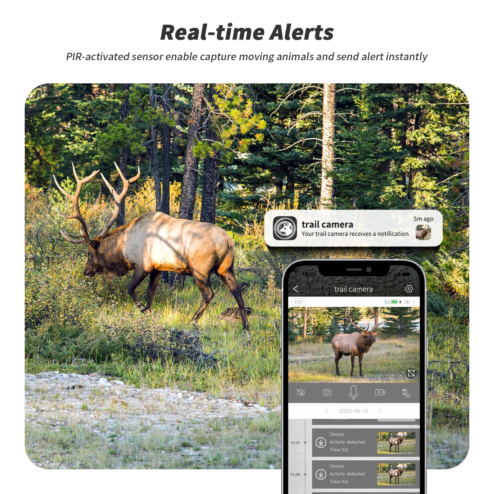 SEHMUA cellular trail camera wide-angle-120-view covers a broad monitoring area.