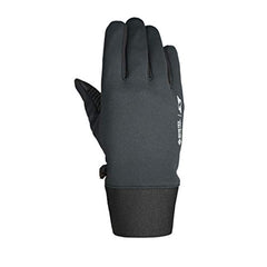 Close-up of textured grip on Seirus Heatwave glove for secure handling in winter.