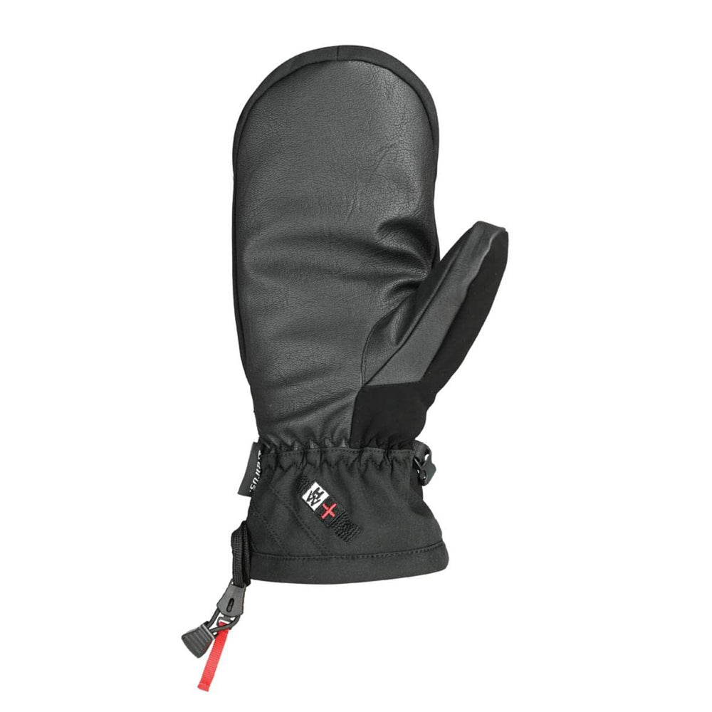 Seirus Magne Heatwave Plus ST Ridge Mitt Black L side view demonstrates flexible outdoor fit.