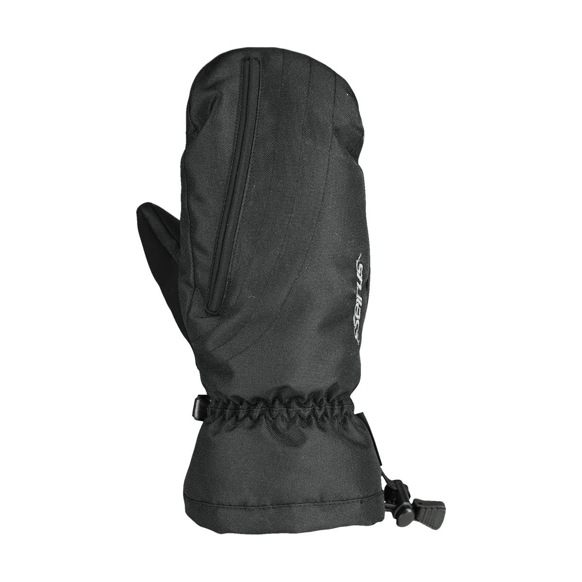 Seirus Magne Mitt Trail Black MD front view showing easy-access magnetic seal