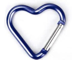 SEIWEI heart-shape carabiner blue for secure key and bag organization