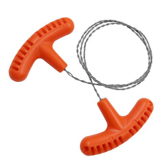 SEIWEI outdoor survival saw wire with orange handle enables quick wood cuts.