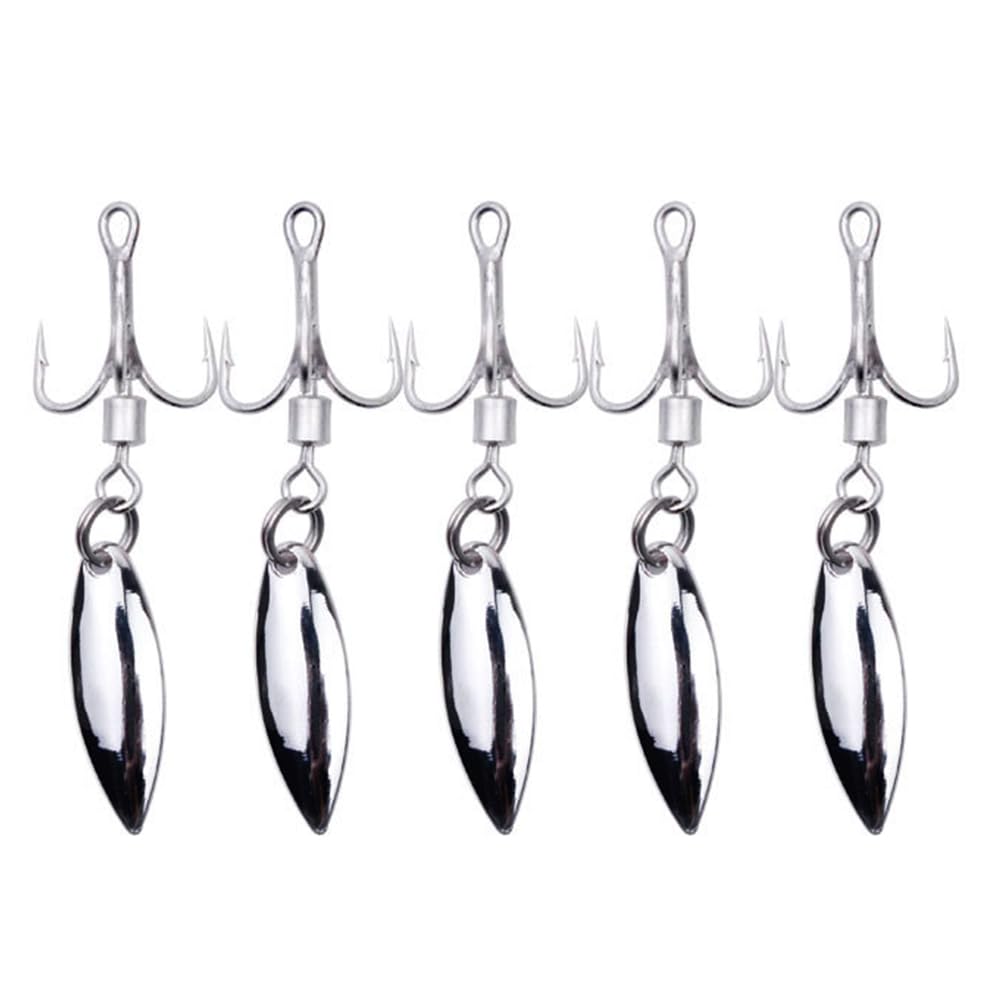 SEIWEI treble hooks with willow blade in gold, front view for strong strikes