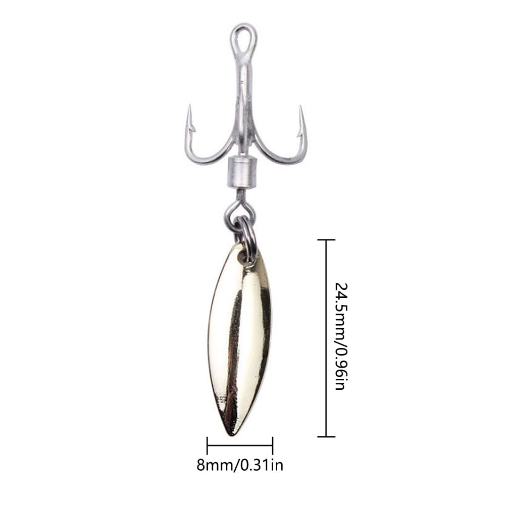 SEIWEI treble hooks with willow blade in silver, close-up for quick penetration