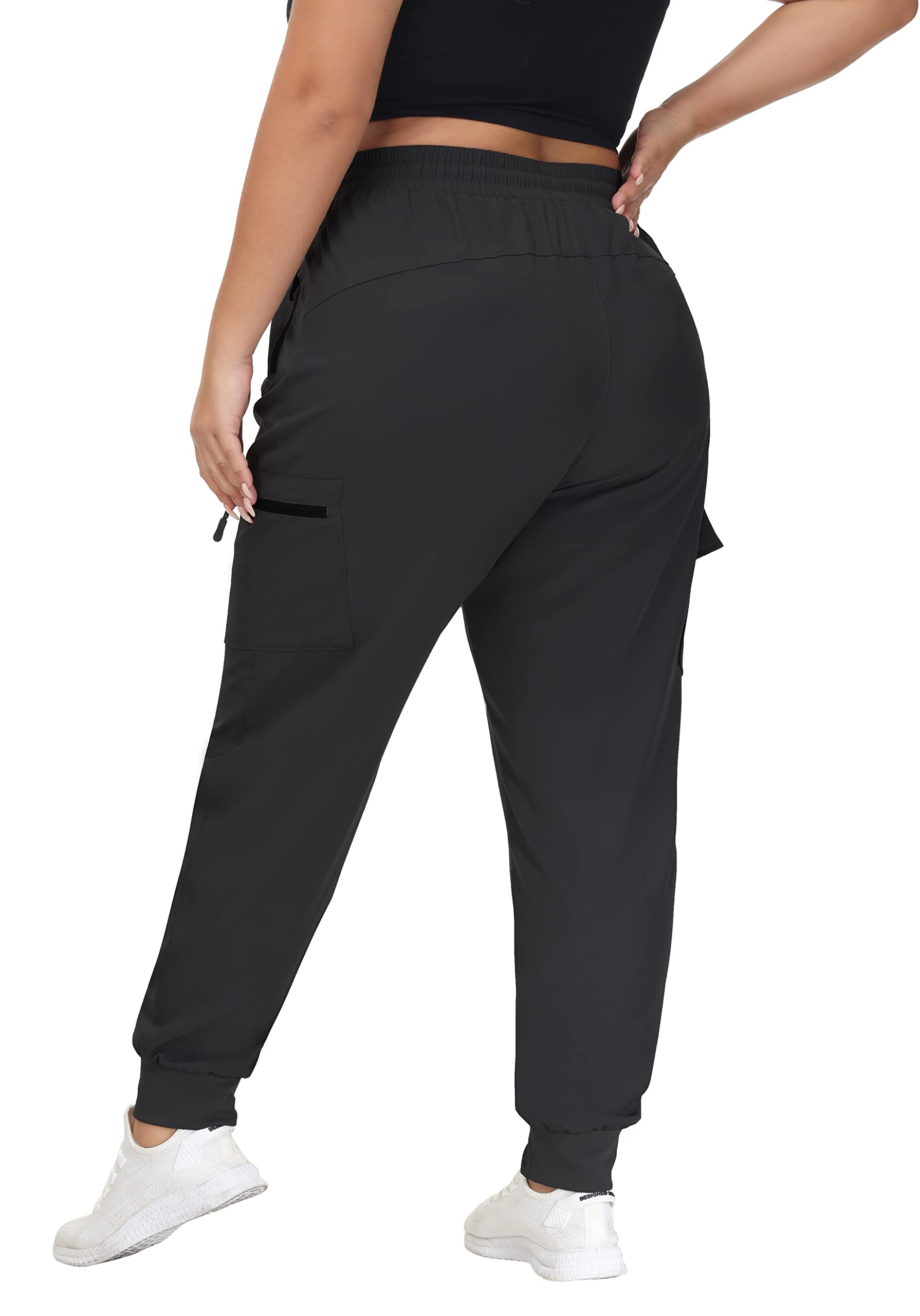 Sekino women's plus-size cargo hiking pants drawstring waistband for comfortable adjustment outdoors.