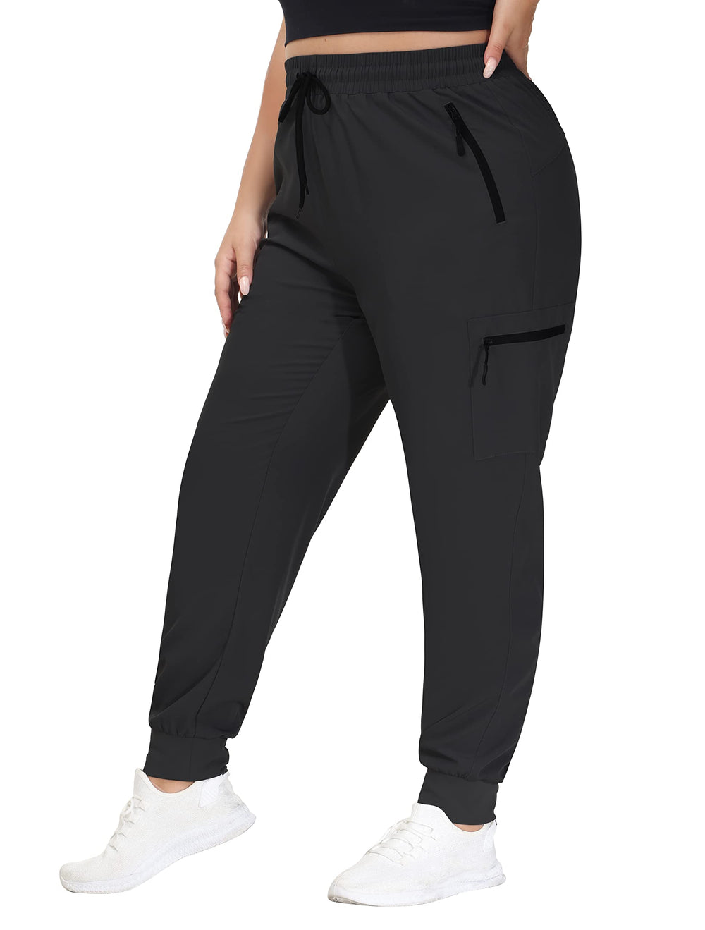 Sekino women's plus-size cargo hiking pants front pocket keep essentials secure on trails.