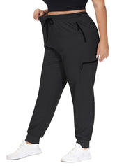 Sekino women's plus-size cargo hiking pants thigh cargo pockets fit phones and keys safely.