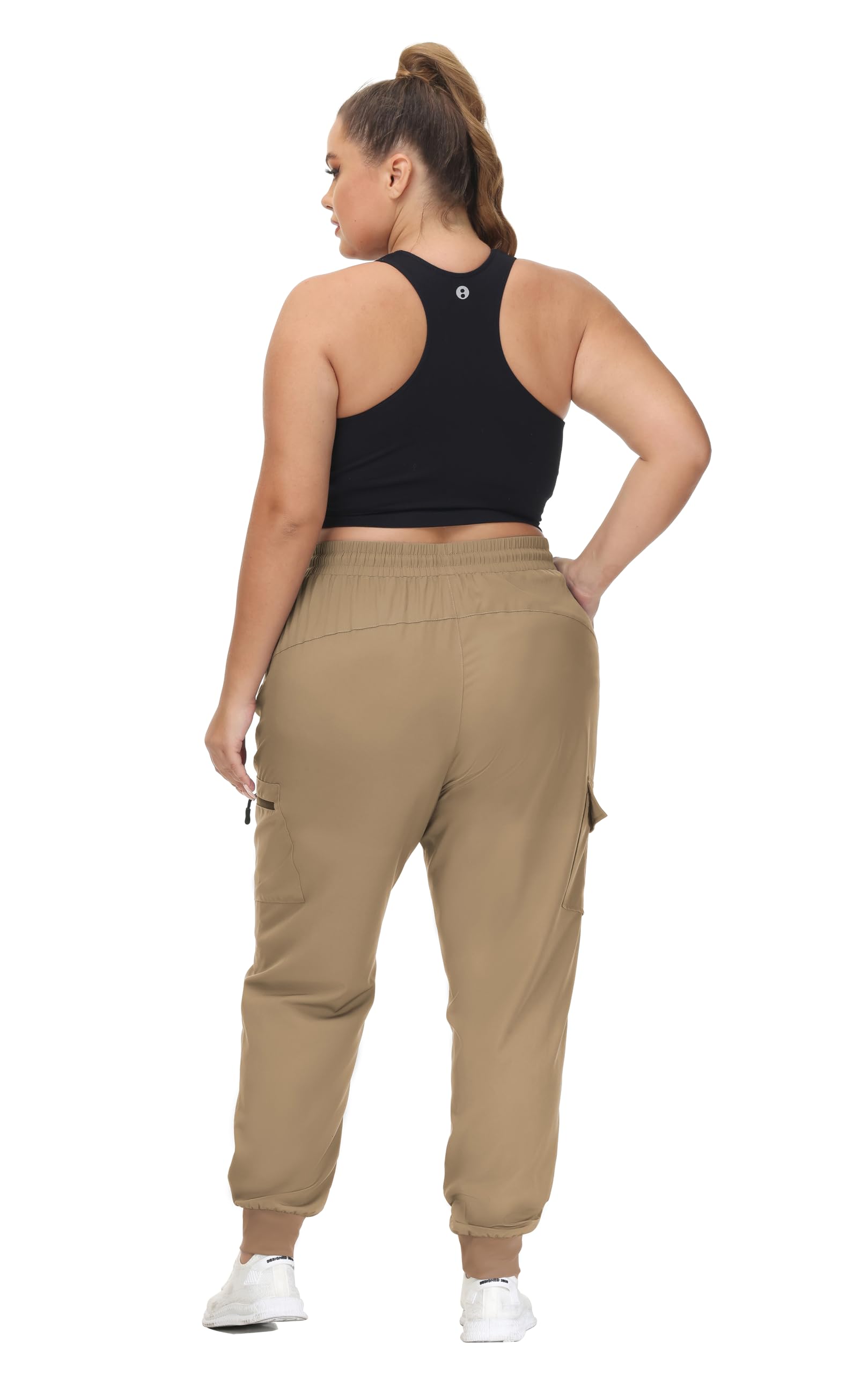 SEKINO khaki color cargo joggers shown for versatile outdoor wear.